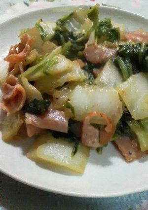 白菜とベーコンの(*^^*)ミルク炒め-レシピのメイン写真