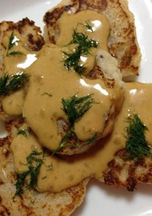 ソースが決め手もちもちレンコンハンバーグ-レシピのメイン写真