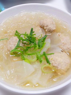 ❤肉団子+大根+春雨のうまいスープ❤-レシピのメイン写真