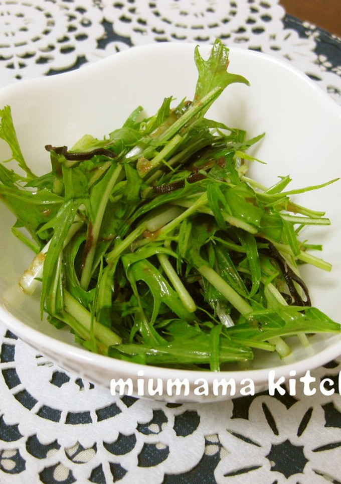 ＊簡単♪水菜の塩昆布と鰹節の和えもの＊-レシピのメイン写真