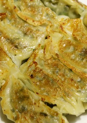 夕食に！野菜たっぷりエビ豚焼き餃子-レシピのメイン写真