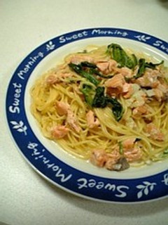 サーモンとほうれん草のクリームパスタ-レシピのメイン写真