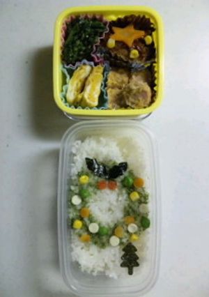 パパ用キャラ弁『クリスマスリース』-レシピのメイン写真
