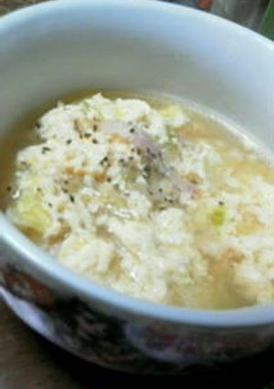 チーズ風味の卵モニャニャスープ-レシピのメイン写真