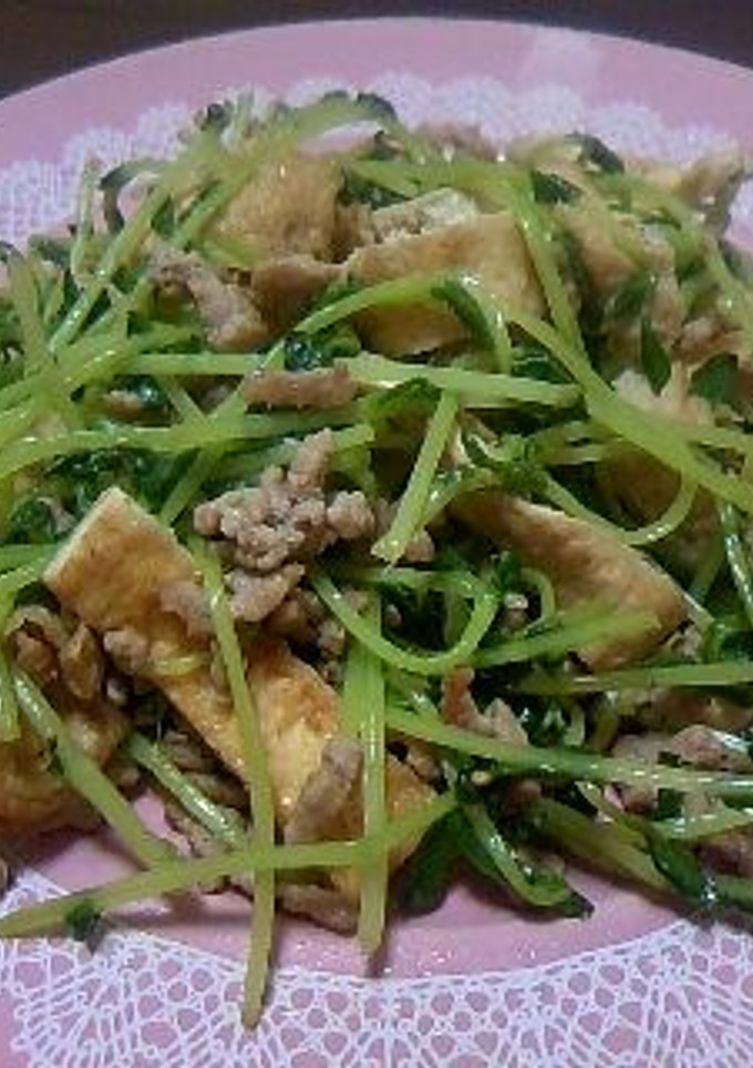 豆苗＆油揚げ＆挽き肉炒め★-レシピのメイン写真