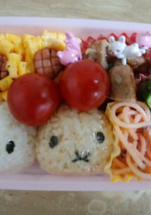 ミッフィーちゃんのおにぎりキャラ弁〜♥-レシピのメイン写真