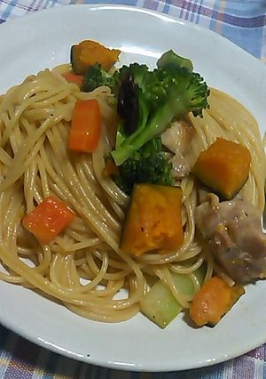 彩り野菜と鶏肉でパスタ-レシピのメイン写真