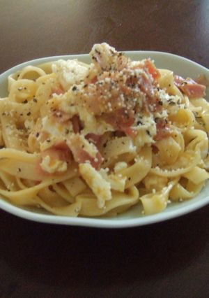 生パスタで作るカルボナーラ-レシピのメイン写真