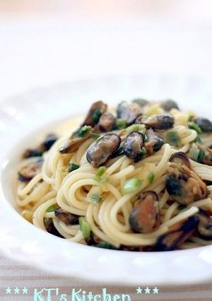 燻製ムール貝缶詰とネギのレモン醤油パスタ-レシピのメイン写真