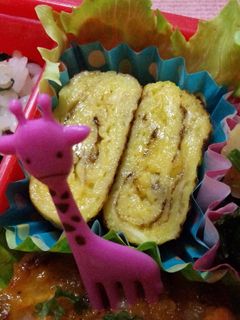 お弁当に♪卵1コで母の甘〜いたまご焼き-レシピのメイン写真