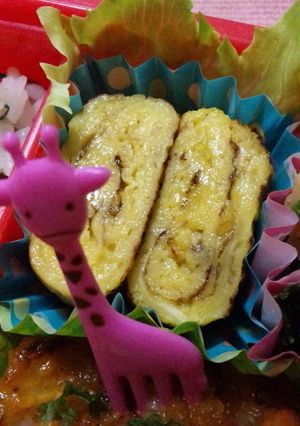 お弁当に♪卵1コで母の甘〜いたまご焼き-レシピのメイン写真