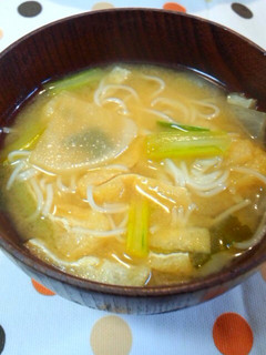 夏の余ったそうめんは味噌汁にin♪-レシピのメイン写真