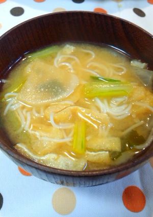 夏の余ったそうめんは味噌汁にin♪-レシピのメイン写真