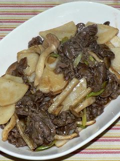 牛肉と長芋のオイスターソース炒め-レシピのメイン写真
