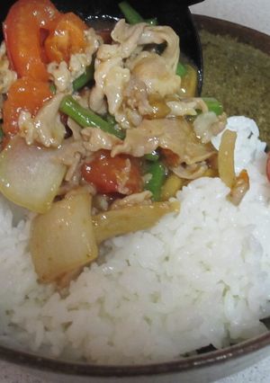 なめこ＆トマトのあんかけご飯-レシピのメイン写真