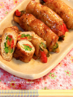 豚肉のパプリカ巻き巻き(照り焼き風)-レシピのメイン写真