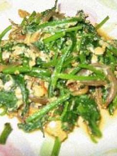 小女子とほうれん草の炒め物-レシピのメイン写真