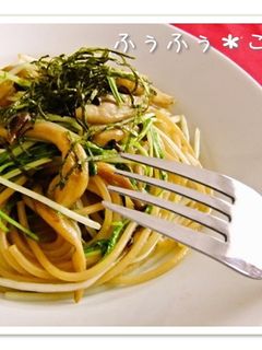 簡単!しめじと水菜の柚子胡椒パスタ-レシピのメイン写真