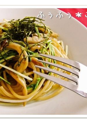 簡単！しめじと水菜の柚子胡椒パスタ-レシピのメイン写真