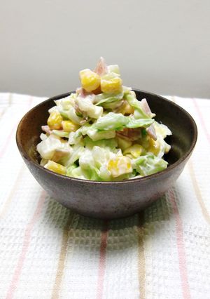 懐かしい給食の味♡キャベツとハムのサラダ-レシピのメイン写真