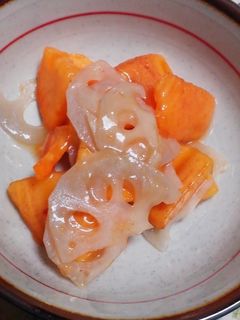 柿とレンコンのサラダ-レシピのメイン写真