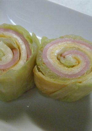キャベツとハムチーズのクルクル巻き-レシピのメイン写真