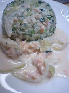 ポパイピラフの鮭クリーム煮がけ-レシピのメイン写真