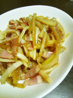 大根の皮とベーコンのカレーきんぴら風-レシピのメイン写真