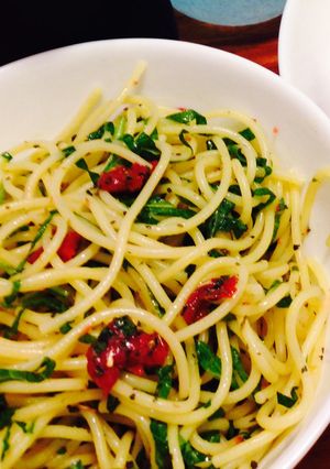 バジルと梅干しのニンニクパスタ♫-レシピのメイン写真