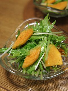 柿と水菜のパパッとサラダ-レシピのメイン写真