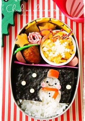 ＊キャラ弁＊　クリスマスに★雪だるま-レシピのメイン写真