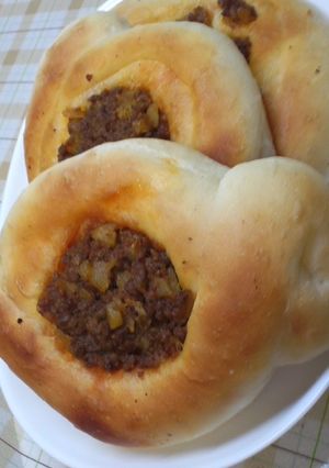 パン作りにハンバーガー風ミートフィリング-レシピのメイン写真