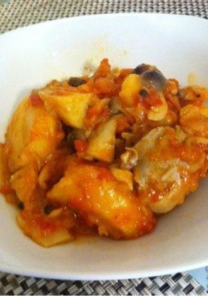 鶏肉とじゃがいもときのこのトマト煮-レシピのメイン写真