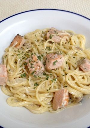 簡単　サーモンクリームパスタ-レシピのメイン写真