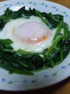 ほうれん草の卵おとし-レシピのメイン写真