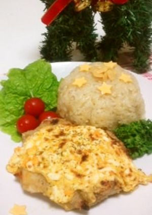 鶏の親子焼き&ガーリックバターライス-レシピのメイン写真