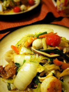 野菜も肉もシーフードも☆あんかけ皿うどん-レシピのメイン写真