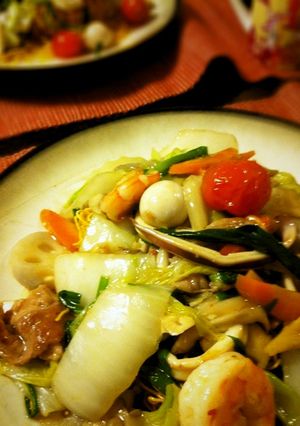 野菜も肉もシーフードも☆あんかけ皿うどん-レシピのメイン写真