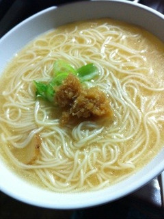 鶏皮のゆで汁で簡単!鶏白湯にゅうめん!-レシピのメイン写真