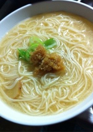 鶏皮のゆで汁で簡単！鶏白湯にゅうめん！-レシピのメイン写真