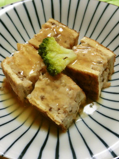 油揚げに鶏&海老ミンチのサンド煮~^^-レシピのメイン写真