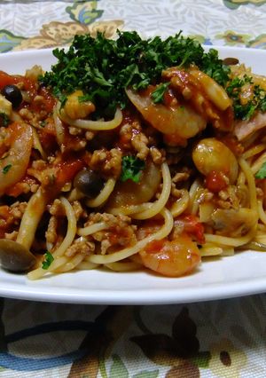 きのこたっぷりトマトのパスタ-レシピのメイン写真