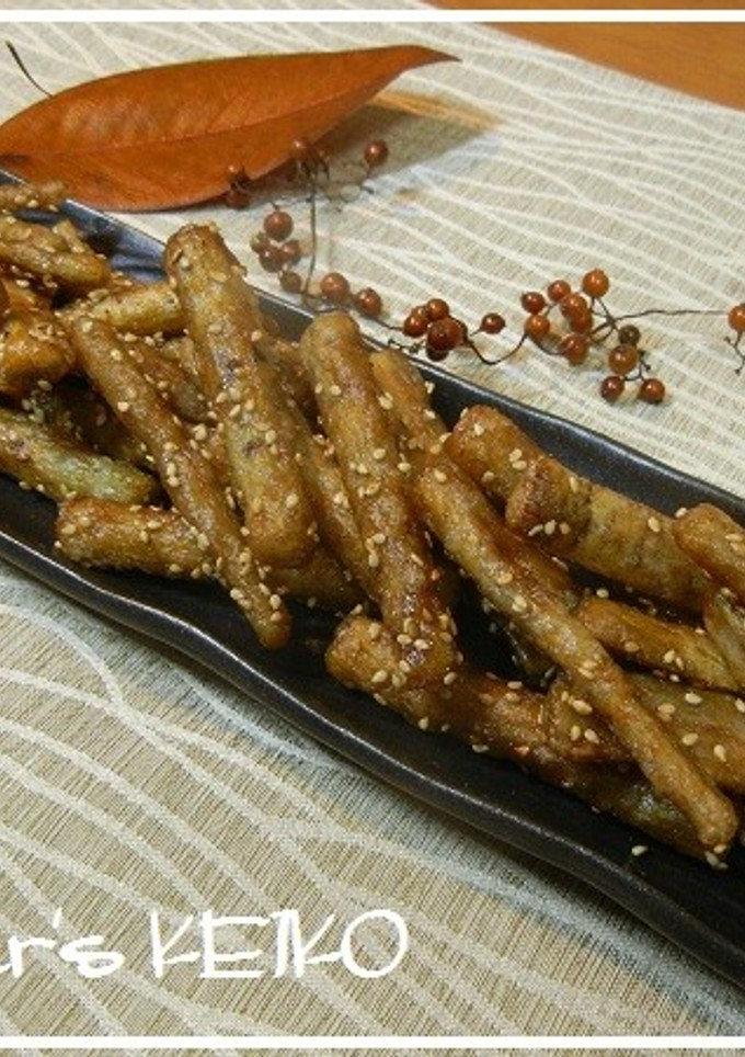 【農家のレシピ】照り焼き揚げゴボウ-レシピのメイン写真