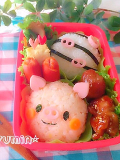 キャラ弁*ぶたちゃんおにぎり-レシピのメイン写真