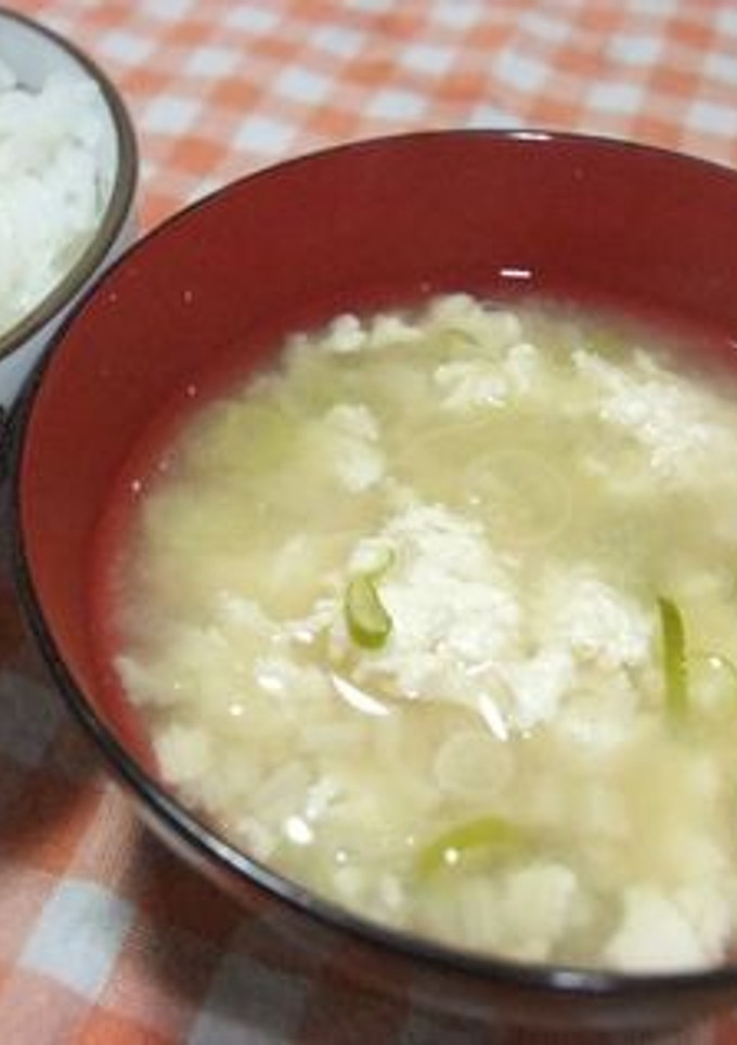 木綿豆腐で　おぼろ豆腐風　みそ汁-レシピのメイン写真