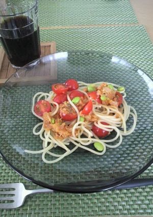 フルーツトマトとツナと枝豆の冷製パスタ-レシピのメイン写真