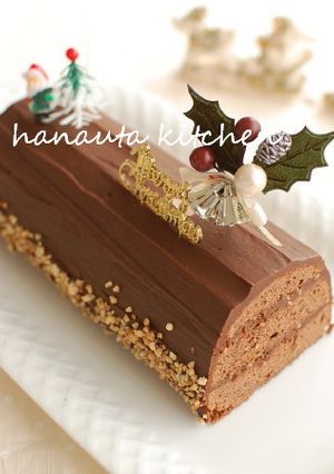 チョコレートのブッシュドノエル by flan* 【クックパッド】 簡単