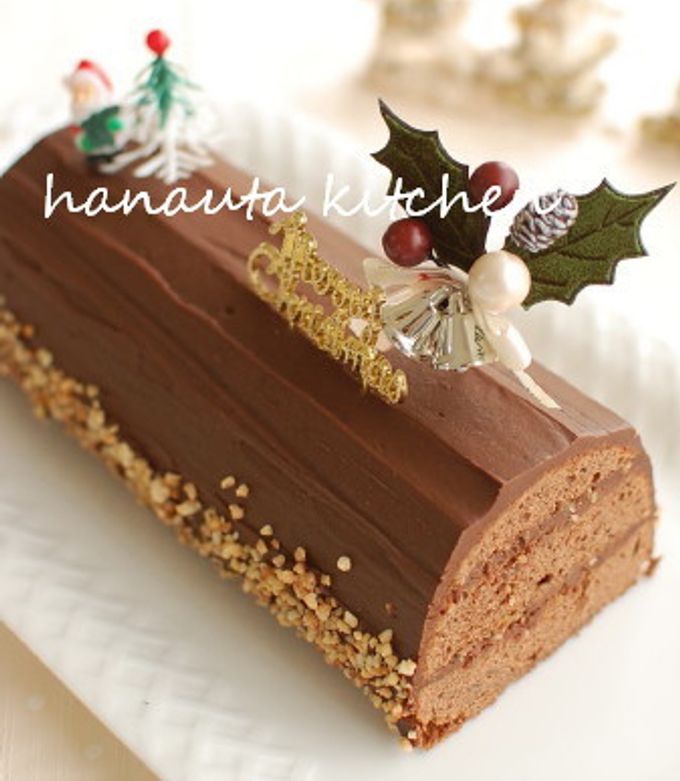 チョコレートのブッシュドノエル by flan* 【クックパッド】 簡単