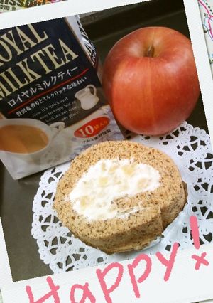 ロイヤルミルクティーロールケーキ＊林檎-レシピのメイン写真