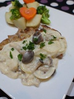 ポークソテー☆きのこのホワイトソース-レシピのメイン写真